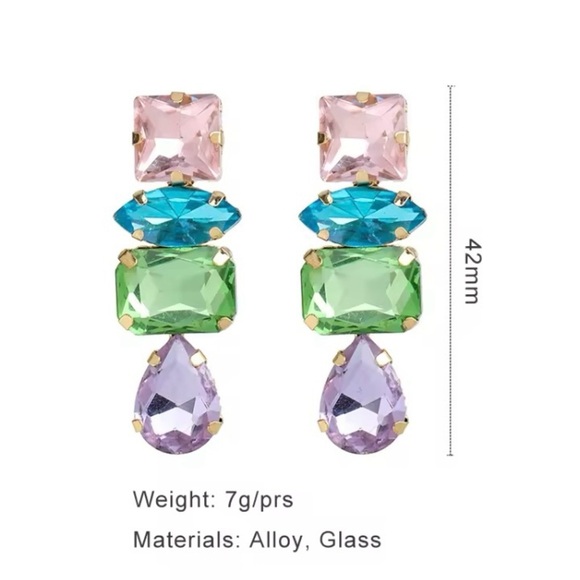 ✨Zara Laurino Crystal Color Drop Earrings - Picture 4 of 8